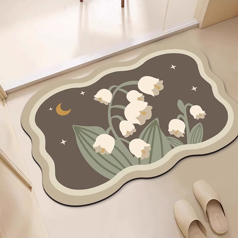 Diatomeeënaarde Zachte Mat Badkamer Sneldrogende Deurmat Waterabsorberend Antislip Toilet Klein Tapijt_voghion.com