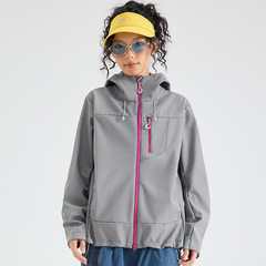 户外软壳冲锋衣女防风防水春秋冬小个子软壳登山衣男情侣加绒外套