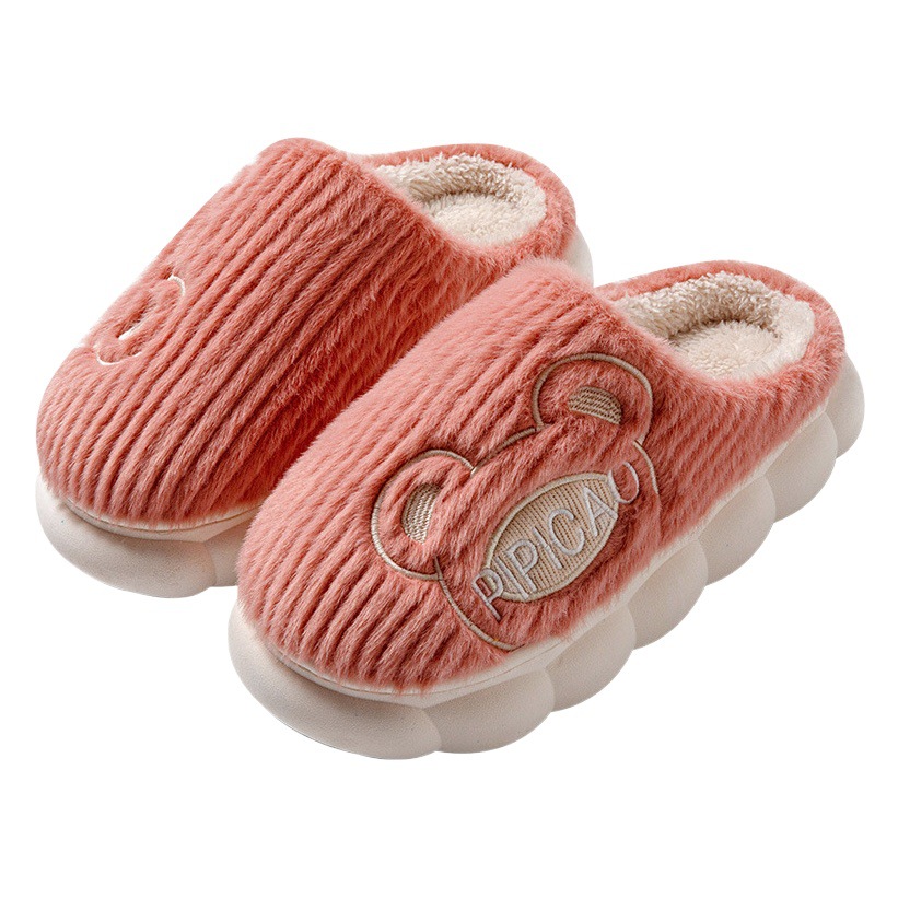 Zapatillas antideslizantes de algodón para mujer Otoño e Invierno Nuevas zapatillas de pareja antideslizantes de Interior de suela gruesa para hombres ropa de invierno al aire libre