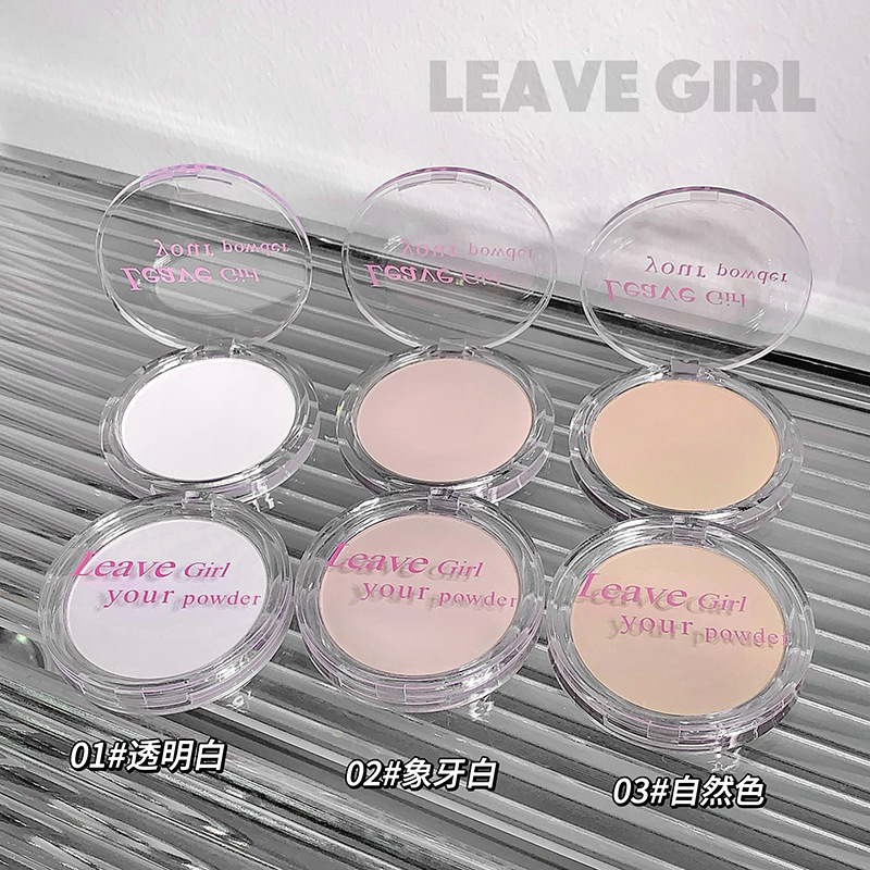 LEAVE GIRL, polvo de maquillaje de niebla suave, no es fácil de quitar, opalescente impermeable, polvo de brillo de piel duradero al por mayor.