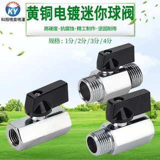 黄铜迷你球阀1分2分3分4分抛光款两分阀门按压式阀门
