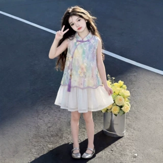 女童汉服夏季2026新款儿童时髦国风中式汉服旗袍裙女孩夏装衣服潮