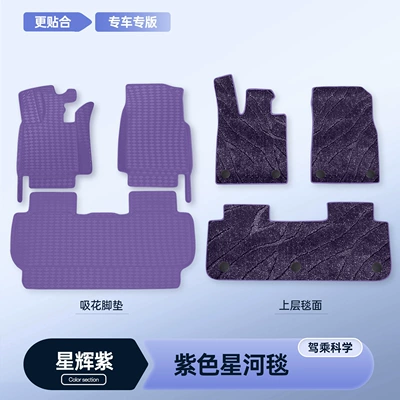 Modelə uyğun ayaqaltı — modification accessories, leather floor mats - 26-models-of-xiangjie-g9-five-seater-premium-selection-starlight-purple-single-layer-foot-mat-purple-galaxy-rug