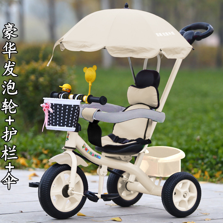 in stock wholesale children tricycle trolley 6 months -5 years old trolley toy car large light bike