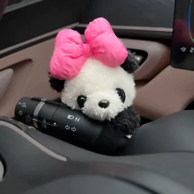 Sürətlər qutusu və əl tormozu başlıqları pregnant block decoration panda doll - pink-butterfly-bear