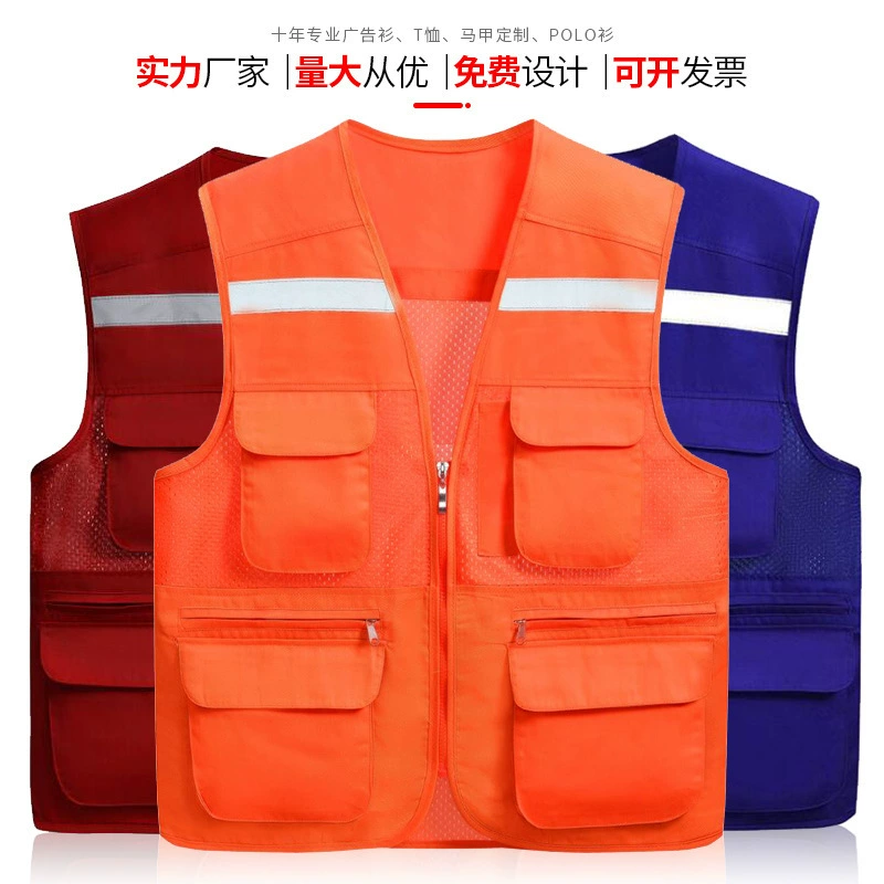 Retroreflective vest for outdoor activities for work, custom-made