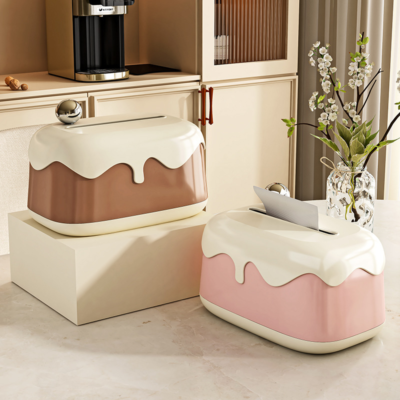 Caja de pañuelos de red Ins estilo crema mesa de centro de sala de estar para el hogar caja de almacenamiento de pañuelos de papel creativo dormitorio linda caja de dibujo