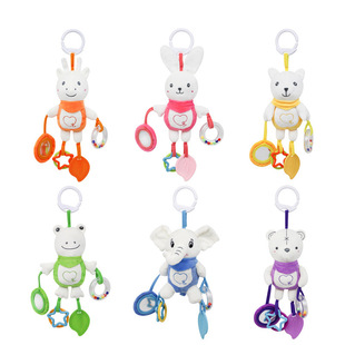 Baby Gum Bed Hanging Toy Cartoon Animal Wind Bell Toddler's Bite Bed Hanging Plush Toy