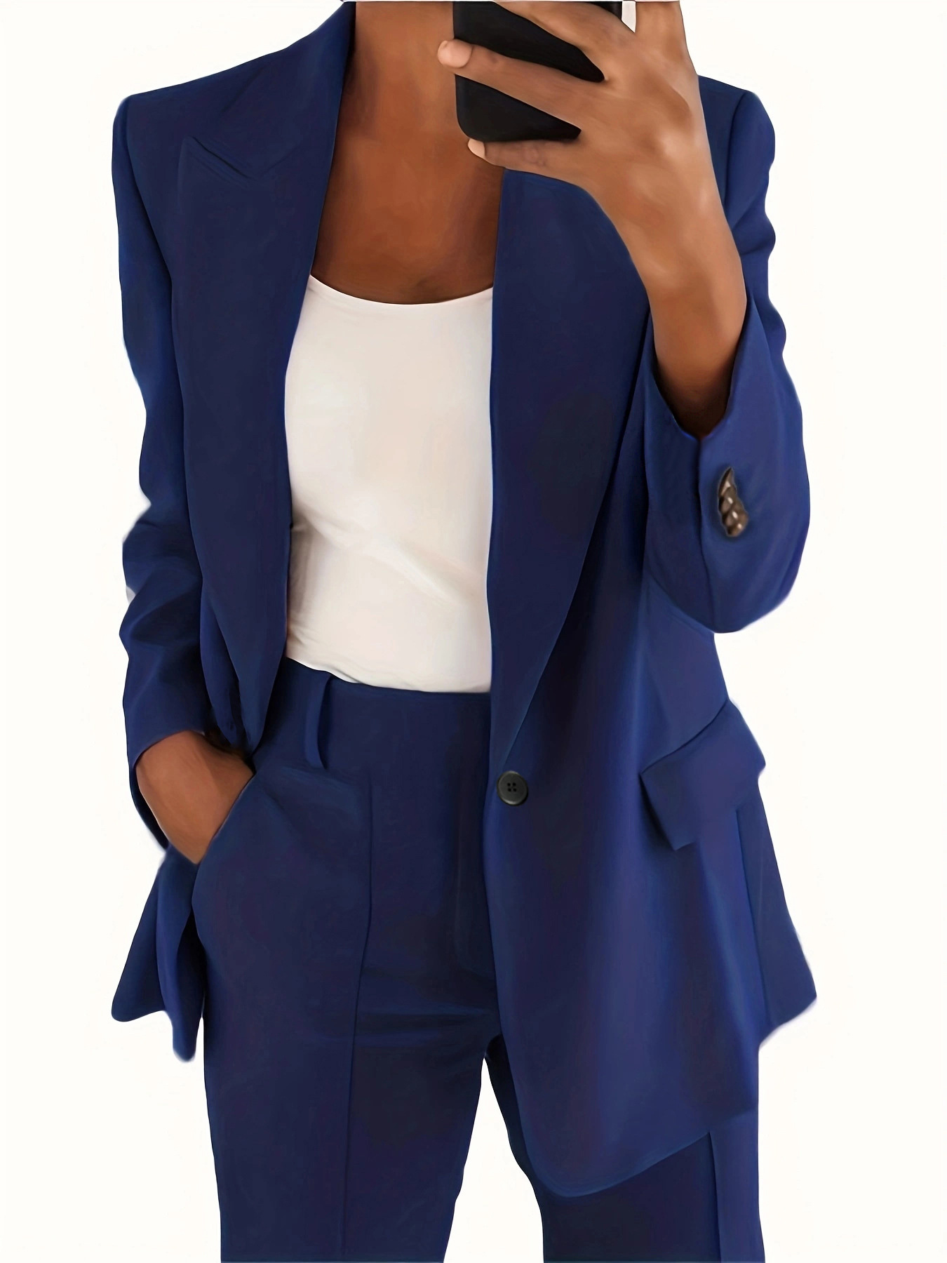 2024 autumn and winter new fashion lapel slim fit cardigan temperament jacket women's suit set_voghion.com