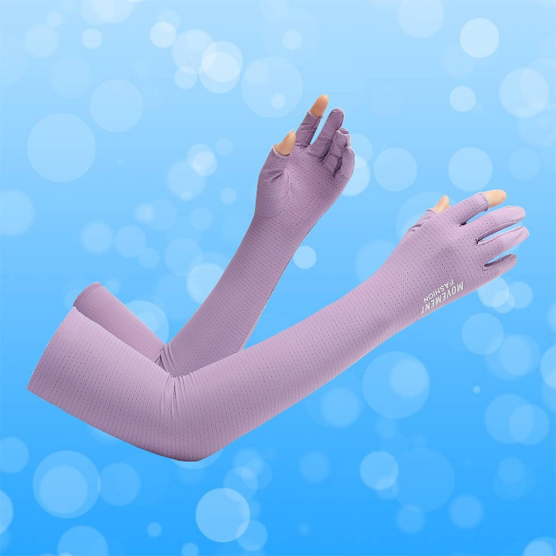 Protección solar oversleeve Ice Silk hombres y mujeres primavera y verano guantes UV brazo protección hielo manga conducción delgada fugas dos dedos opresleeve