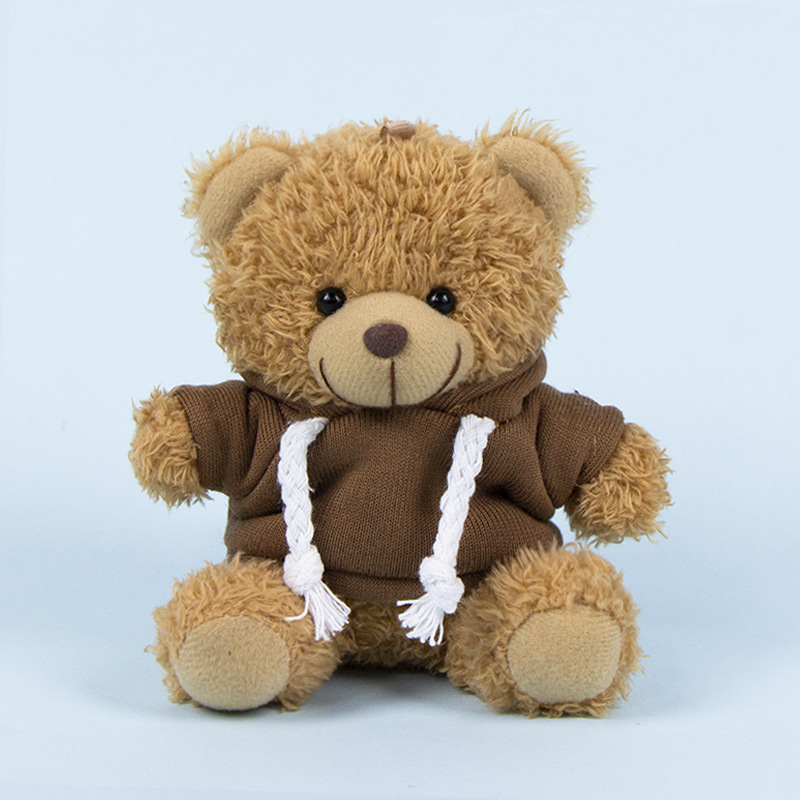 Lindo osito llavero colgante regalo creativo muñecas de peluche vestidas osito de peluche colgante de mochilas escolares para parejas