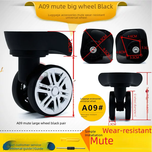 A09 double-row wheel trolley case wheel suitcase accessories universal wheel caster luggage luggage wheel wear-resistant