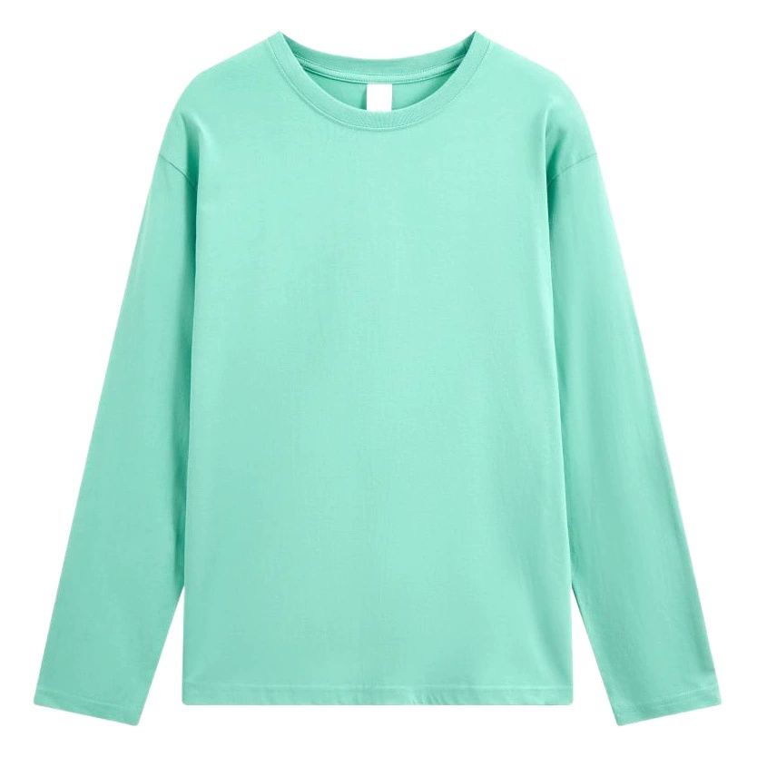 Новый 240 г хлопок с длинным рукавом с круглым вырезом футболка Базовая рубашка печать на заказ логотип групповая культура рекламная рубашка вышивка