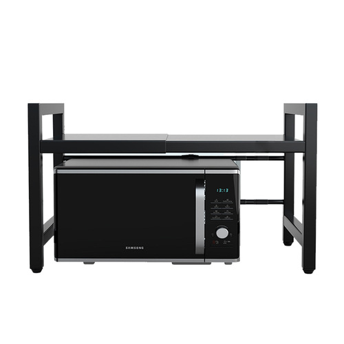 Single and double-layer kitchen storage racks, adjustable width, tabletop storage racks, no punching, oven and microwave storage racks