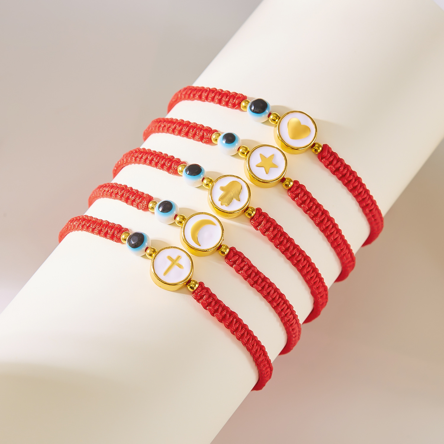 Cross Border Bracelet Evil Blue Eye Bracelet Devil's Eye Cross Love Hand-woven Red Rope Lucky Bracelet