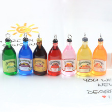 树脂仿真迷你啤酒瓶饮料瓶子耳环钥匙扣挂件 DIY饰品配件手工材料