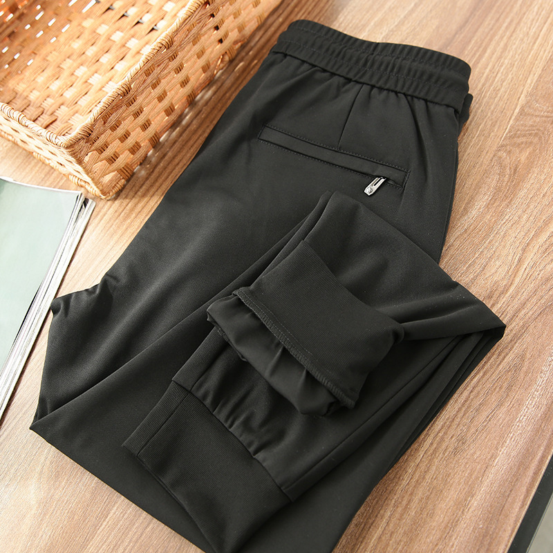 Spring and summer stretch men's casual pants elastic waist toe pants men's fashion hot drilling nine points sports pants thin K20626