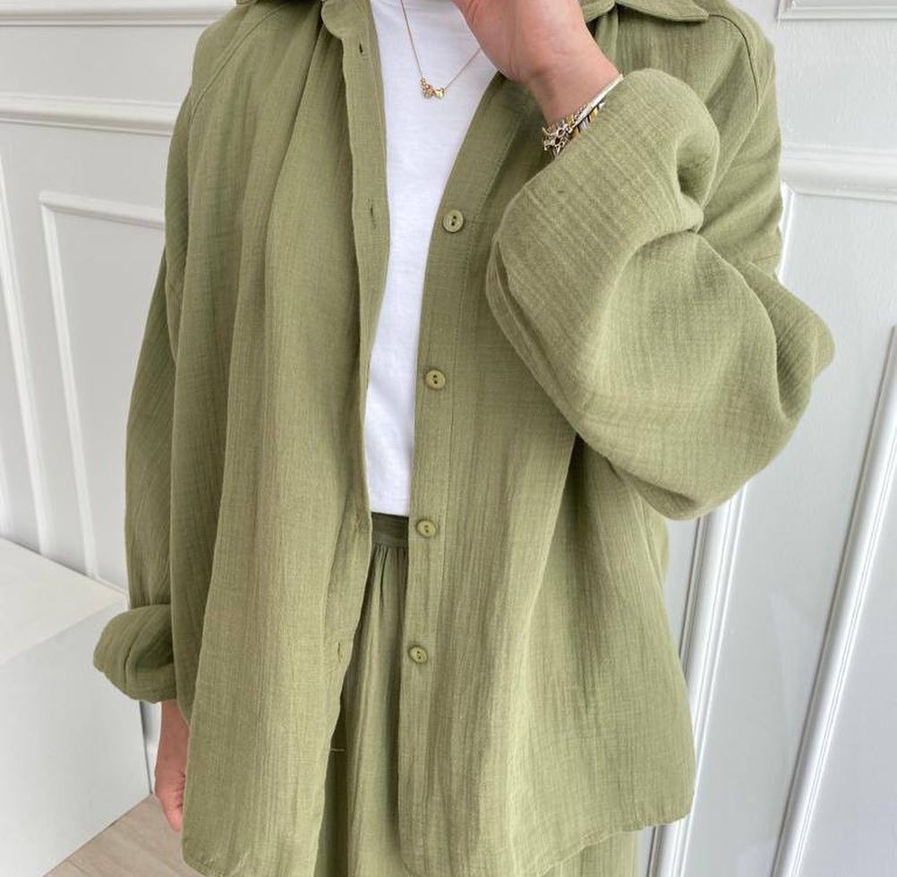 Women's Fashion Casual Suit Puff Sleeve Shirt And Skirt Set Spring Autumn New Cross Border Foreign Trade Clothing_ecoleips.com