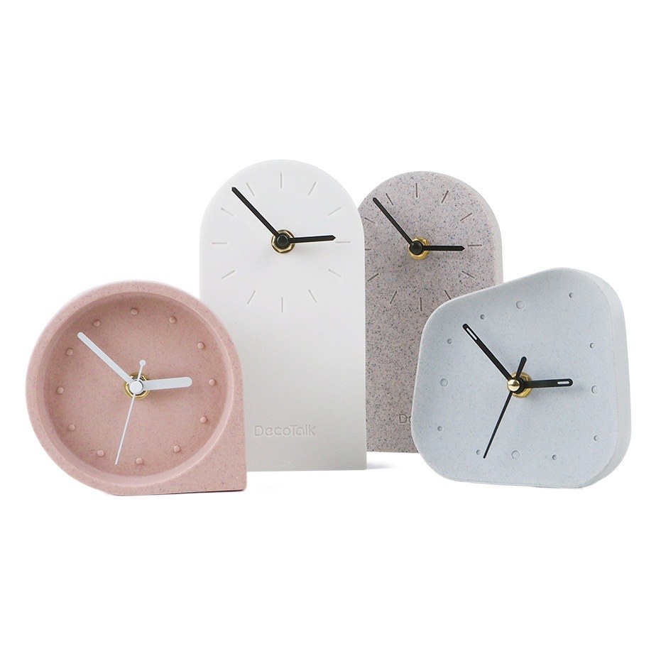 Decotalk北欧書斎寝室静音台時計見本間デスクトップ装飾品個性創意客間置き時計