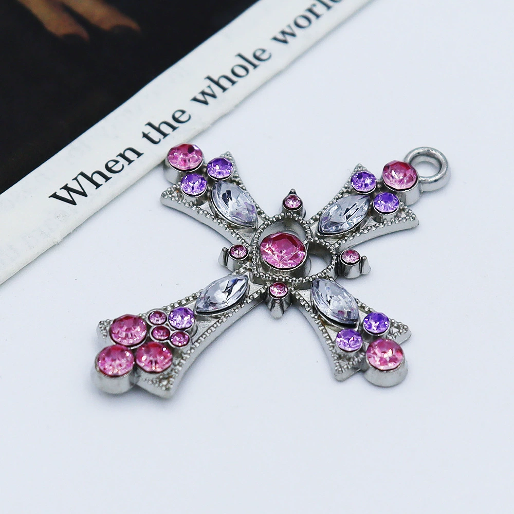 Fuchsia pendant hip-hop style, retro accessory, (Cross-border trading), micro incrustation, wholesale