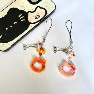 Cute Kt Cat Phone Charm Pendant Toy Cute Keychain Bag Accessory Gift for Best Friend