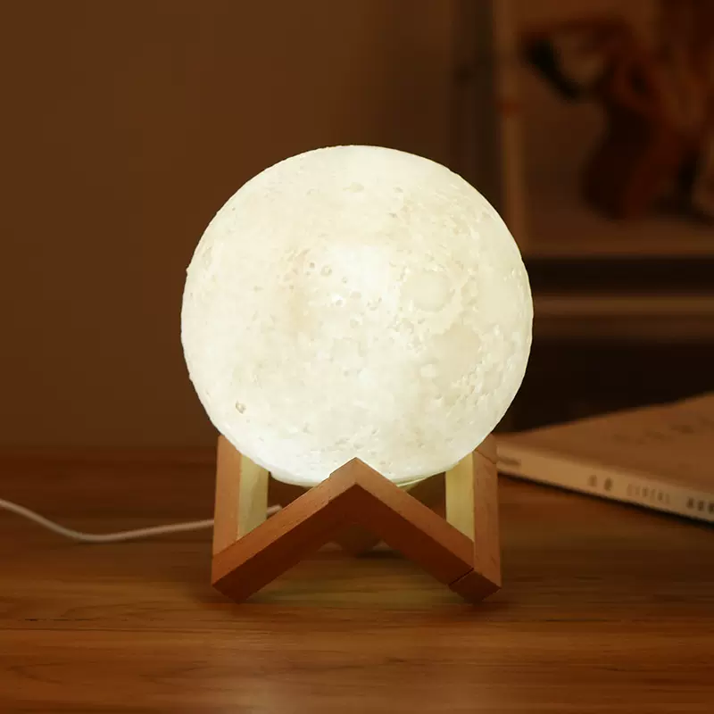 跨境款月球灯星空灯手工DIY玩具led月亮灯床头小夜灯20cm款拍拍灯