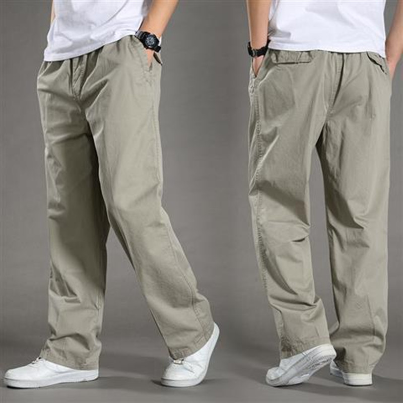 Spring and Autumn Workwear Casual Pants Men's Wide-leg Loose Cotton Men's Pants Breathable Straight-leg Sports Pants Trousers Sweatpants
