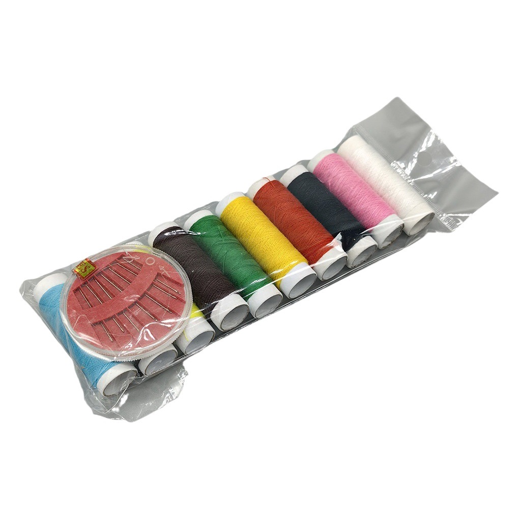 Fábrica al por mayor 6 rollos de alta calidad verde tubería hogar mano costura hilo de poliéster hilo de coser ropa hilo de coser