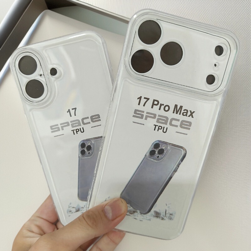 Transparent Space Shell Suitable for iPhone Apple 17/17Promax Anti-Fall and Durable Tpu Fine Hole Mobile Phone Case