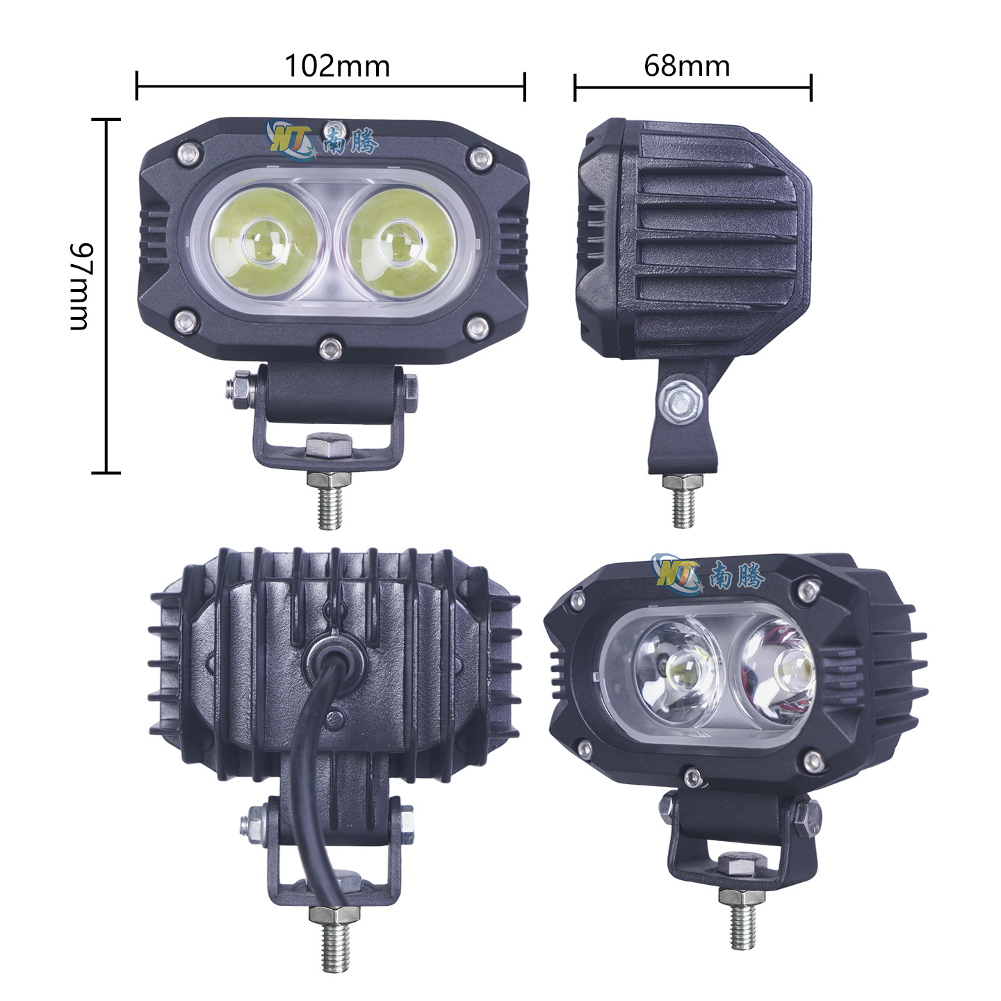 Faro LED para coche, foco magnético externo para techo, luz antiniebla auxiliar de alta intensidad para modificación de parrilla delantera de vehículos todoterreno.