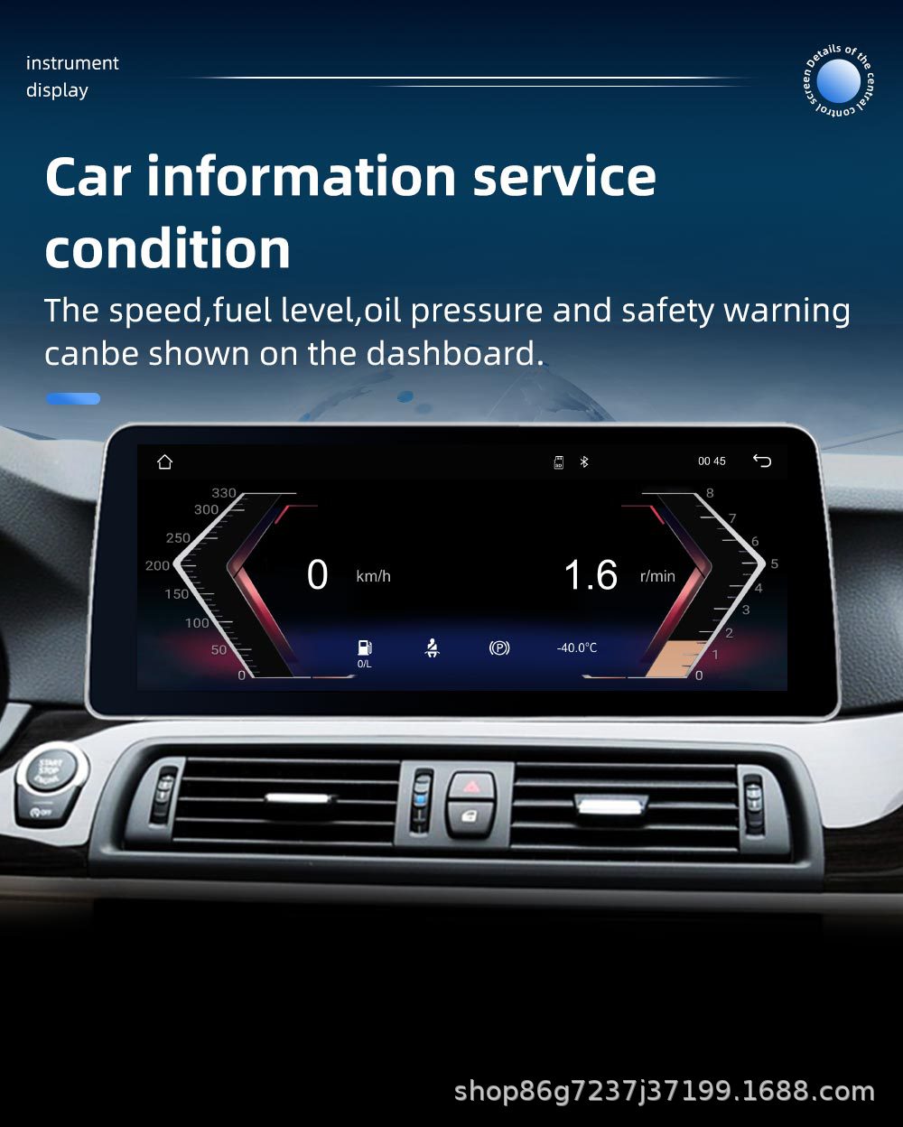 Suitable for Bmw 5 Series F10 12.3inch Car Navigation System, Large Screen Reversing Image, Carplay Bluetooth