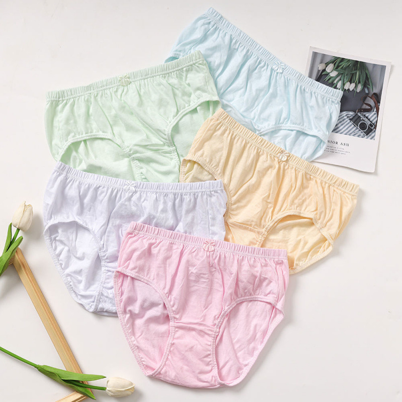 100%纯棉内裤女中腰加大码中年妈妈舒适短裤全棉简约透气少女底裤
