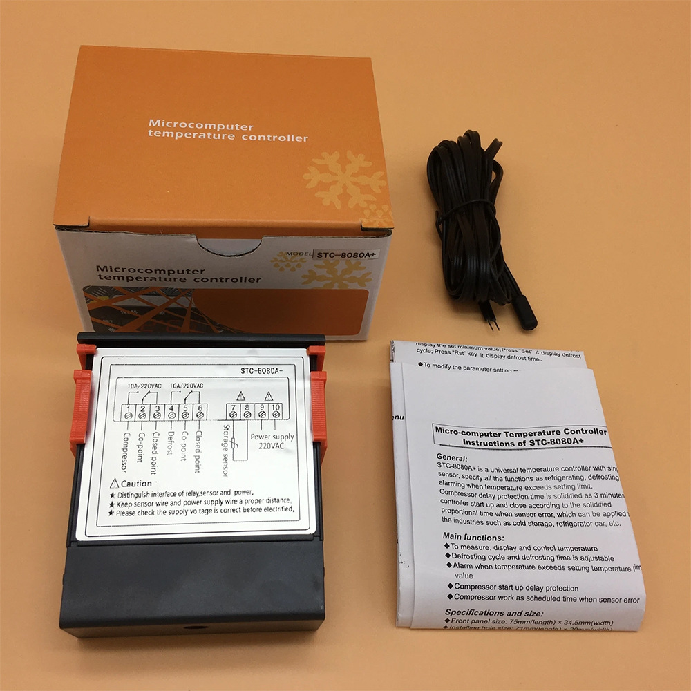 温控器 STC-8080A+制冷自动定时化霜智能温度控制器