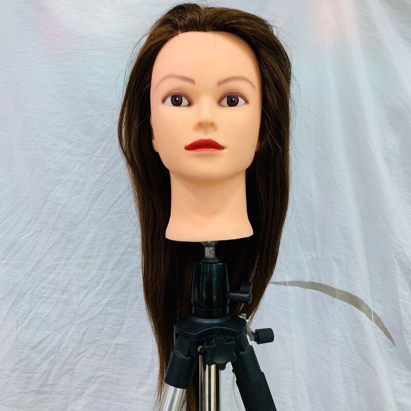 R head model full real hair apprentice haircut doll head hairdressing head model dummy head hair cutting fake head model head model head