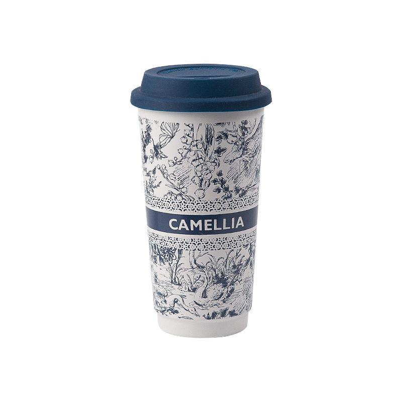 Taza de cerámica de marca Guozhaofeng taza de agua con tapa de taza de café de oficina creativa doméstica de gran capacidad