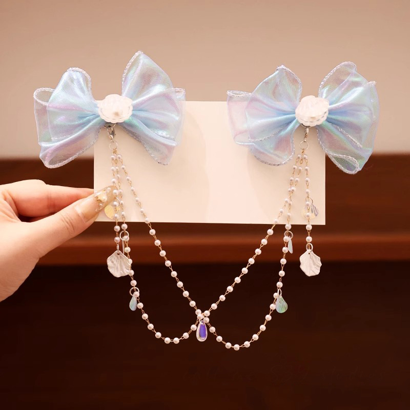 2 cadena de cabeza de sirena azul