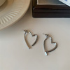 Metal small design retro universal earrings, trend of season, simple and elegant design