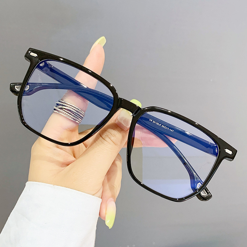 2024 Anti-Blue Light Frame Glasses for Men and Women Large Frame Tr90 Korean Style Fashion Popular Ins Flat Mirror 30158 2024 Anti-Blue Light Frame Glasses for Men and Women Large Frame Tr90 Korean Style Fashion Popular Ins Flat Mirror 30158