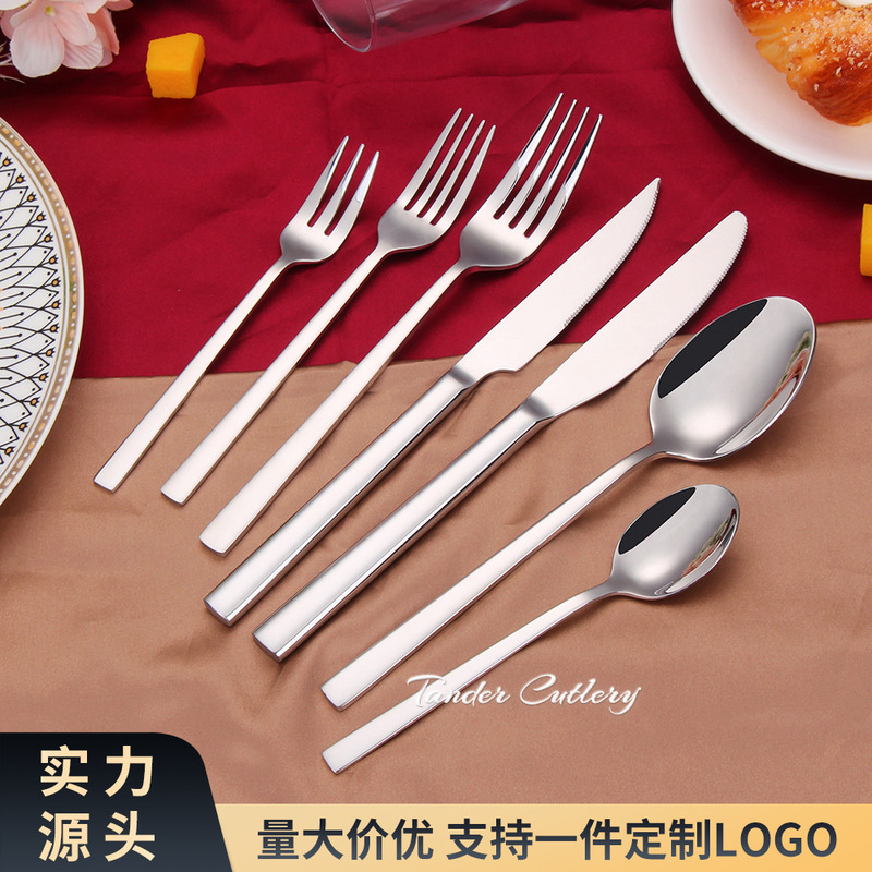 Amazon 売れ筋 304 ステンレス鋼ステーキナイフ、フォーク、スプーンカトラリーセットゴールデン洋食ナイフ、フォーク、スプーンデザートフォークとスプーン|undefined