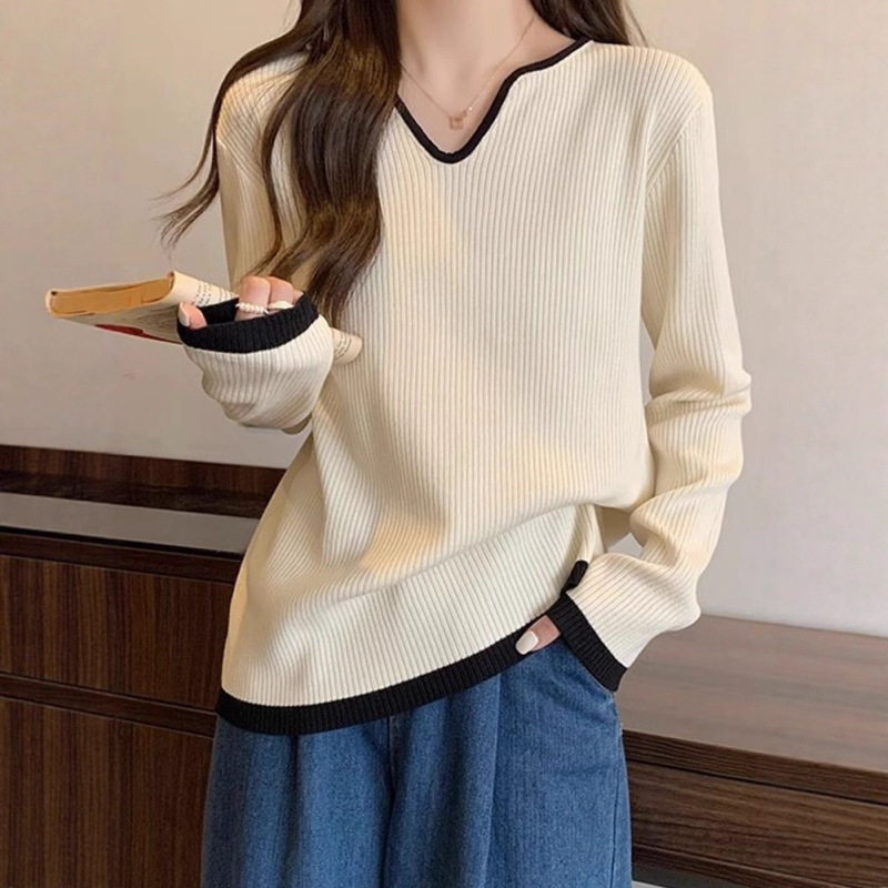 坑条长袖打底衫T恤女春秋冬季内搭新款宽松显瘦大码中长款上衣女|undefined