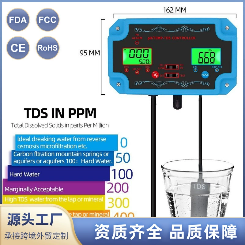 3-в-1 онлайн-детектор качества воды PH-метр/солеометр/температурный тест аквакультура Анализатор качества воды