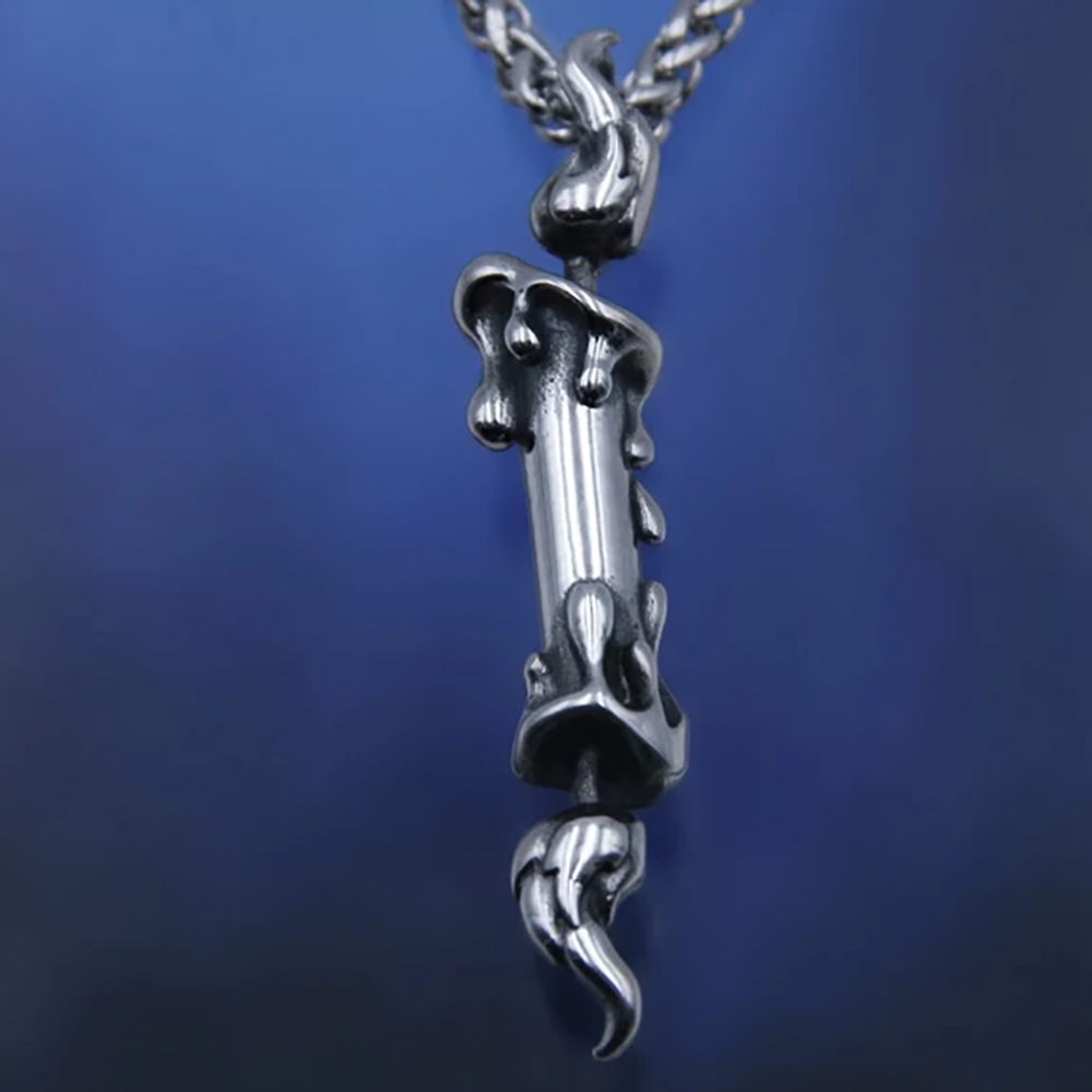 New creative retro hip-hop style daisy butterfly smiley face personality dark stitching sun necklace