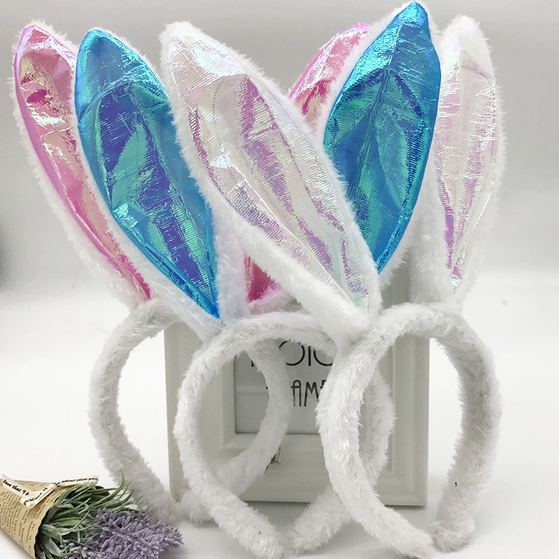 Plush rabbit, headband, hair accessory for adults, human head, halloween