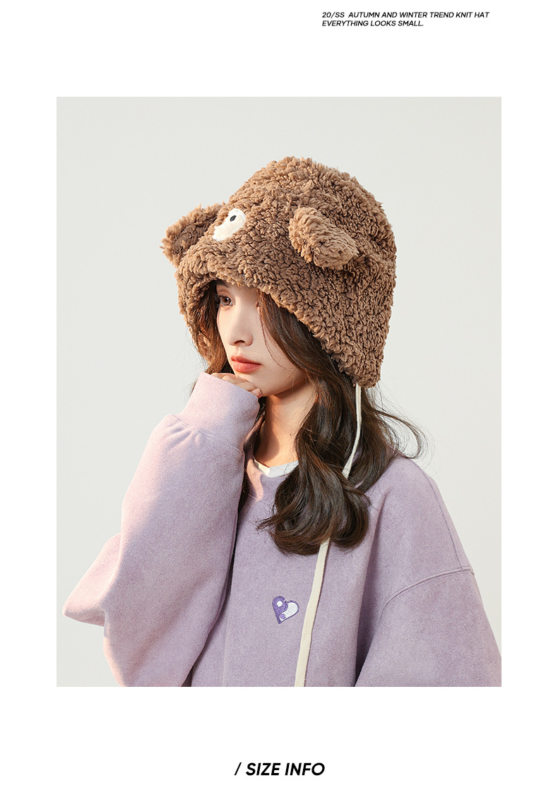 Chapeau en peluche pour enfants, tendance automne et hiver, mignon, chaud, protection des oreilles, doux, voyage, hiver_voghion.com