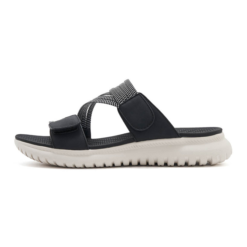 Dép sandal nữ xỏ ngón đế bệt thể thao co giãn cỡ lớn — Màu đen, Màu xanh lam, Màu mơ chi tiết 27
