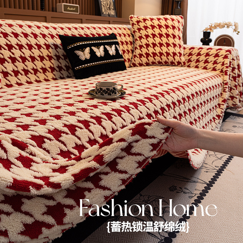 Sofá cubierta lujoso invierno de peluche de alta calidad mantas de sofá tela antideslizante toallas de sofá una manta de cubierta completa