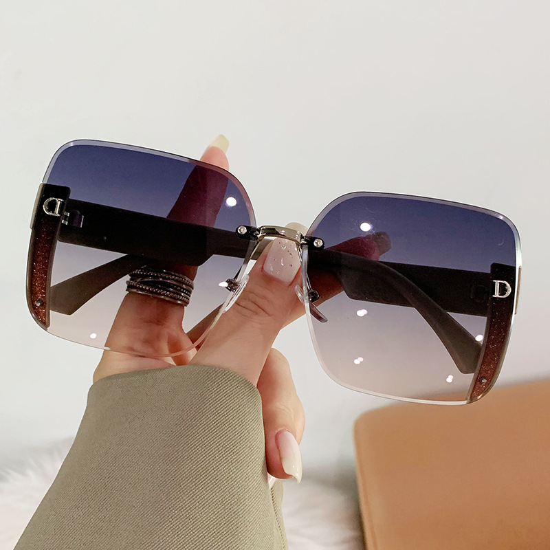 23 New Advanced Sense D Frameless for Men and Women's Fashion UV Protection Large Frame Trimmed Edge_voghion.com