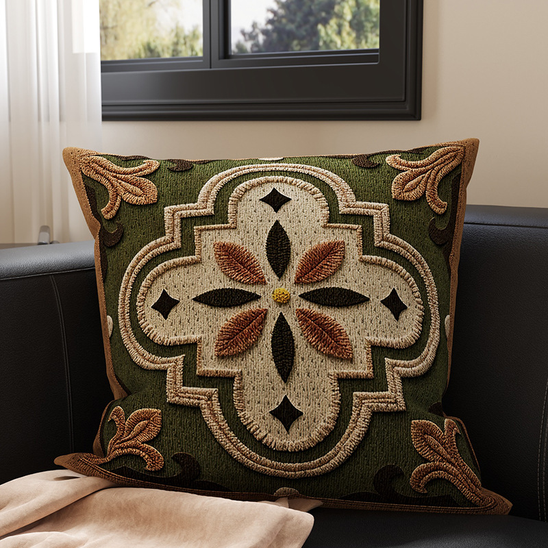 Sofá de estilo medieval almohada retro almohada doméstica cabezal de cama almohada de cama almohada de ventana con núcleo desmontable y lavable