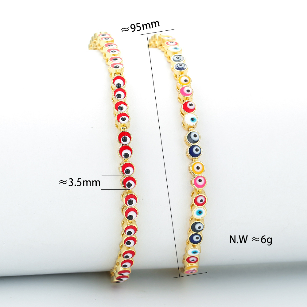 Retro eyes rainbow mixed color bracelet