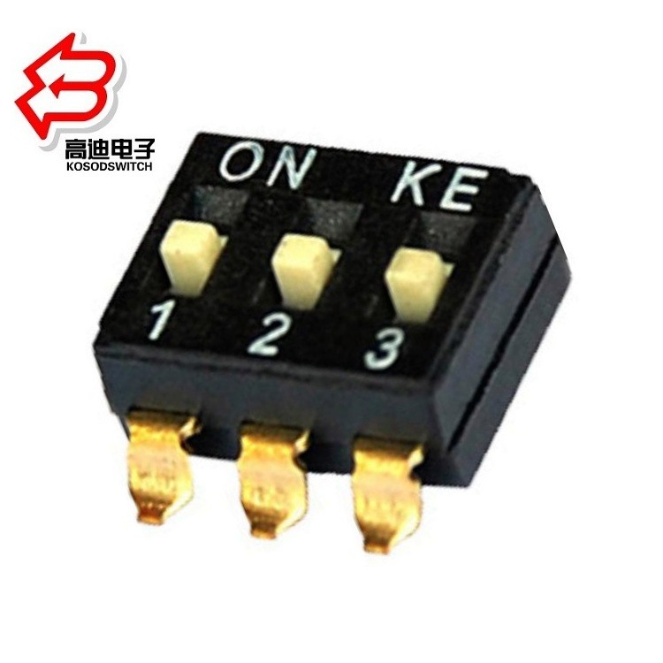 直供3位贴片拨码开关 三位拨码开关3位间距2.54  贴片3位拨动开关